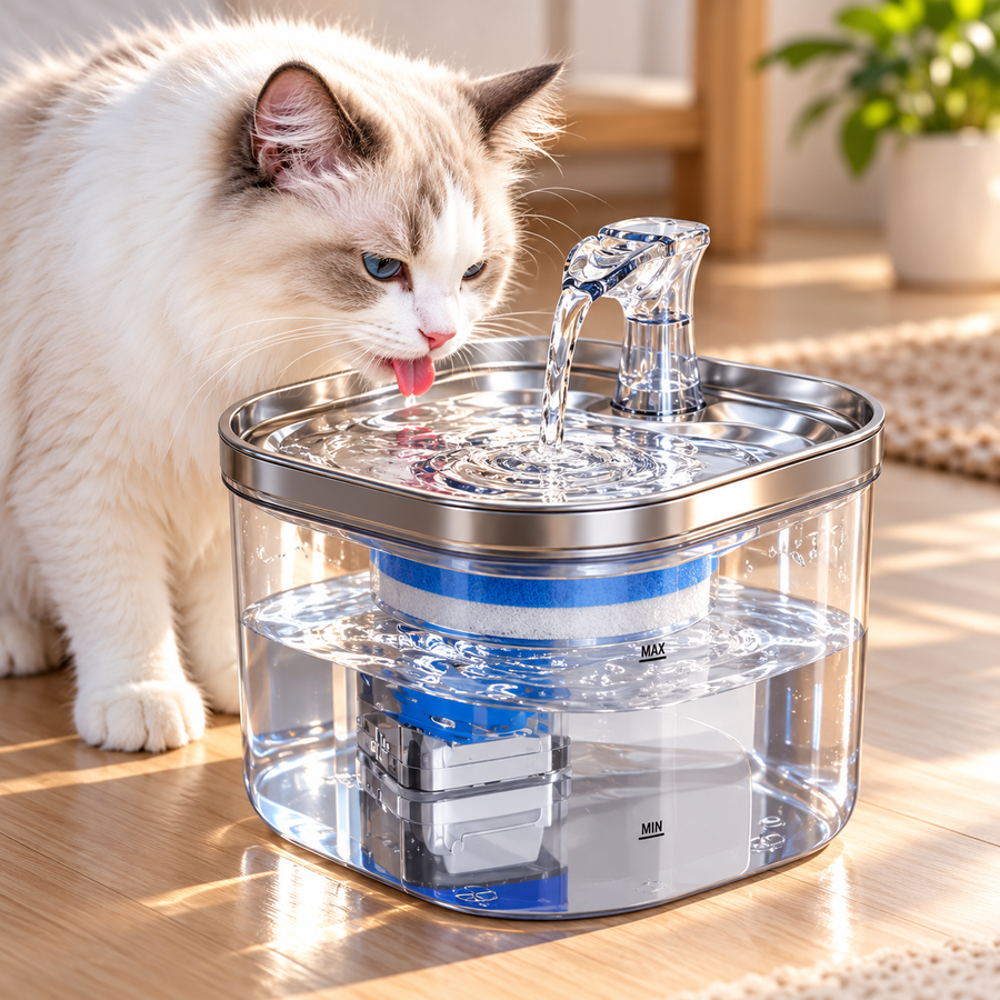Fontaine à eau silencieuse pour chiens et chats