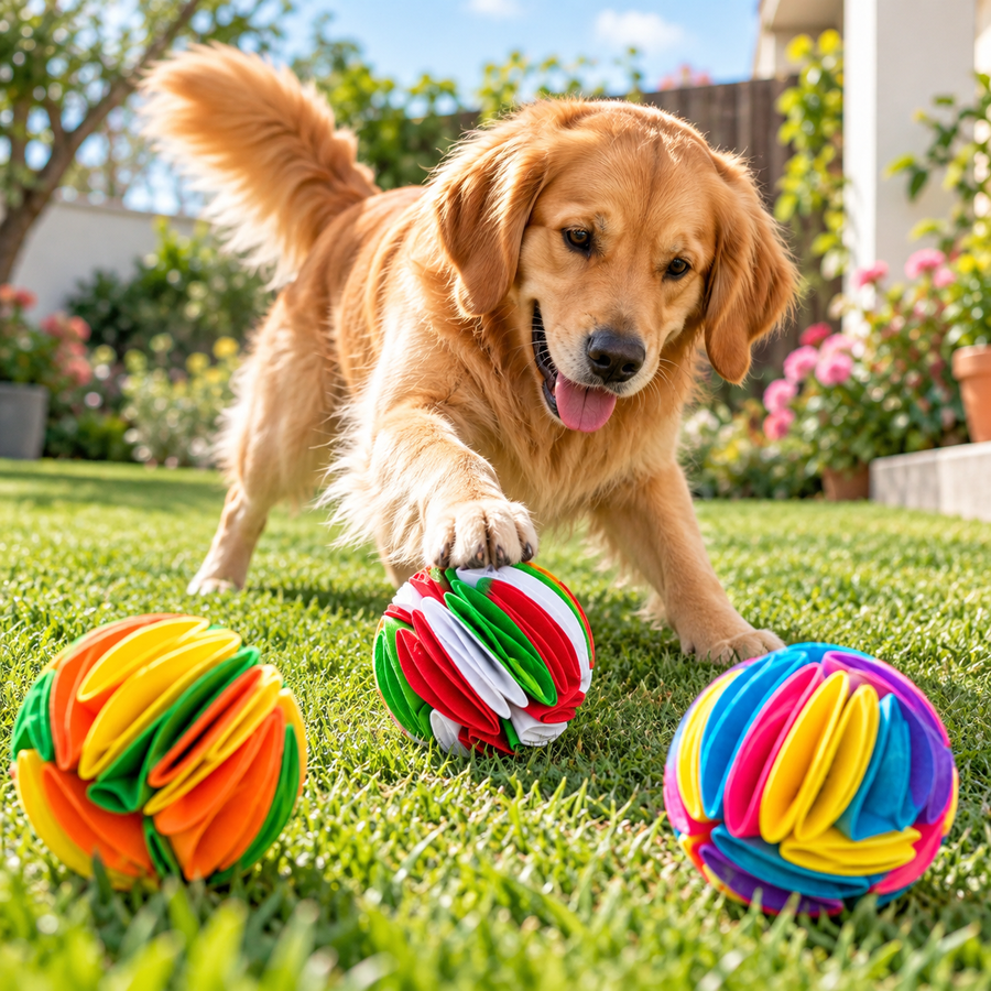 Balle de fouille pliable pour chat et chien