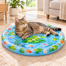 Tapis rafraîchissant à eau pour chat – motif étang, 65 cm