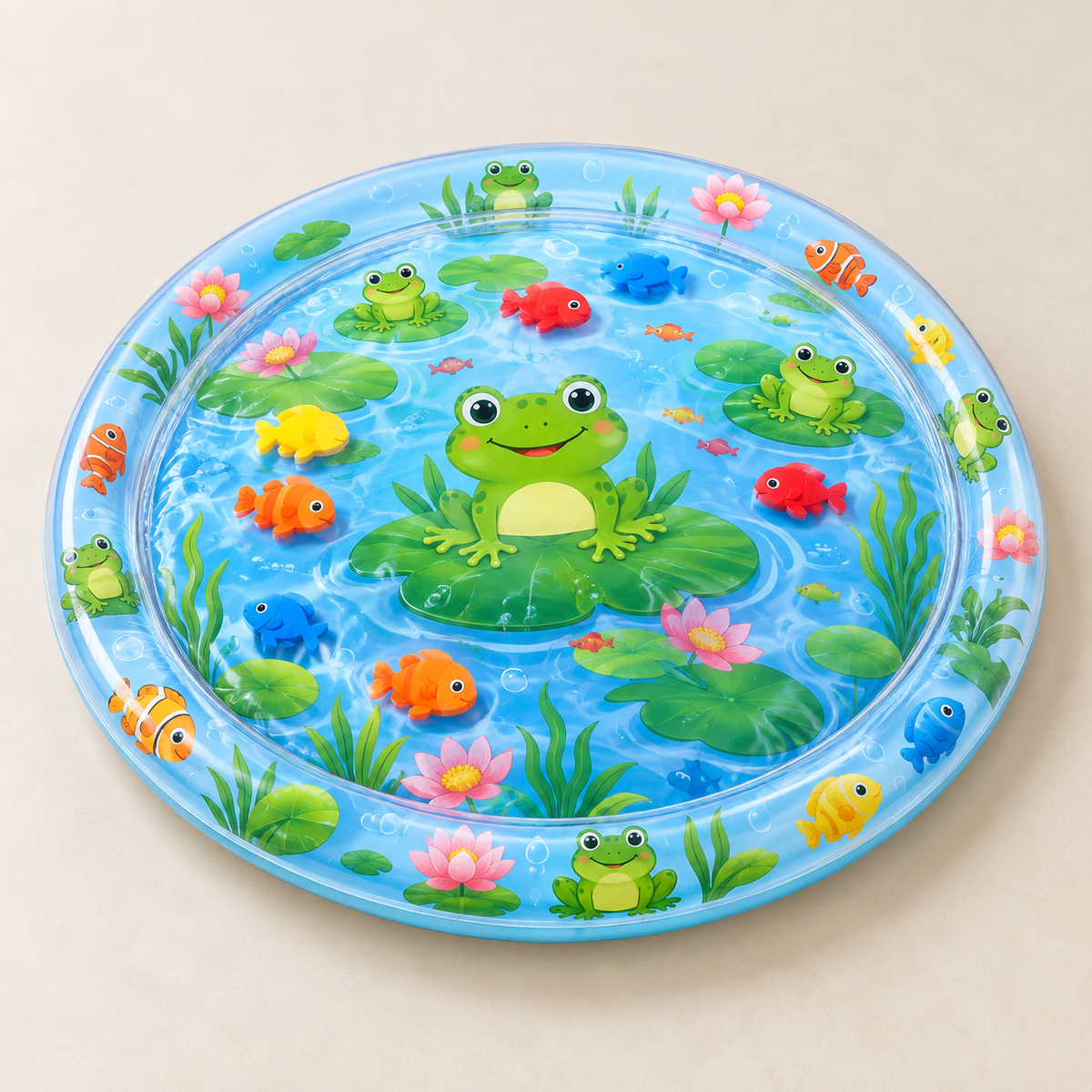Tapis rafraîchissant à eau pour chat – motif étang, 65 cm